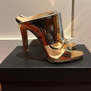 Giuseppe Zanotti Rose Gold Heel Mules